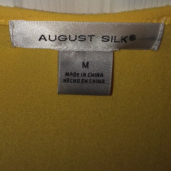 August Silk Yellow Tank NWOT - Picture 3 of 7